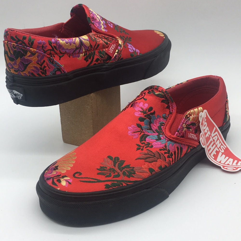 Vans Classic Slip-On Festival Satin Red/Black - Picture 5 of 16